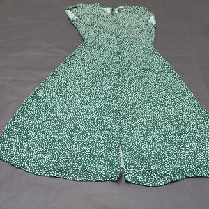 Reformation Elegant Green and White Midi Dress Size S/6